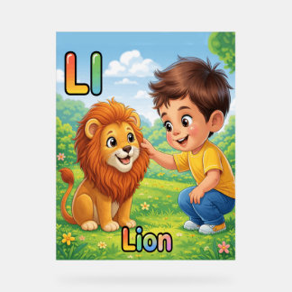 Letter L Alphabet Poster – L is for Lion 