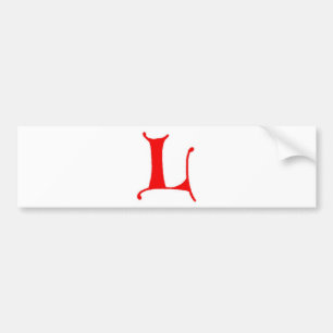 Letter L Bumper Sticker