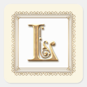 Letter L - Gold & Lace Classic Formal Wedding Seal