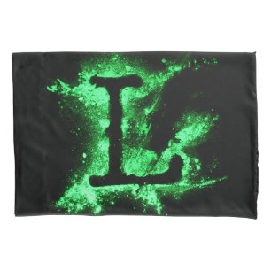 Letter L Green Capital Alphabet Pillowcase