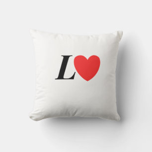 Letter L Heart - Valentine Initial Love Design Cushion
