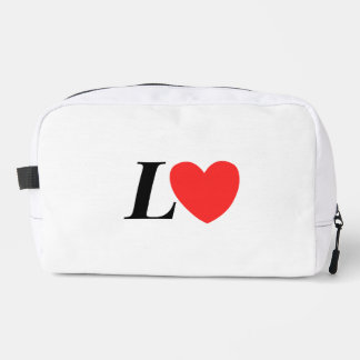 Letter L Heart - Valentine Initial Love Design Dopp Kit