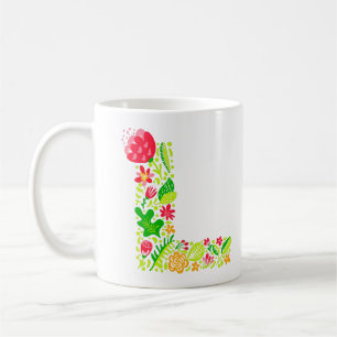 Letter L in Flowers Coffee Mug