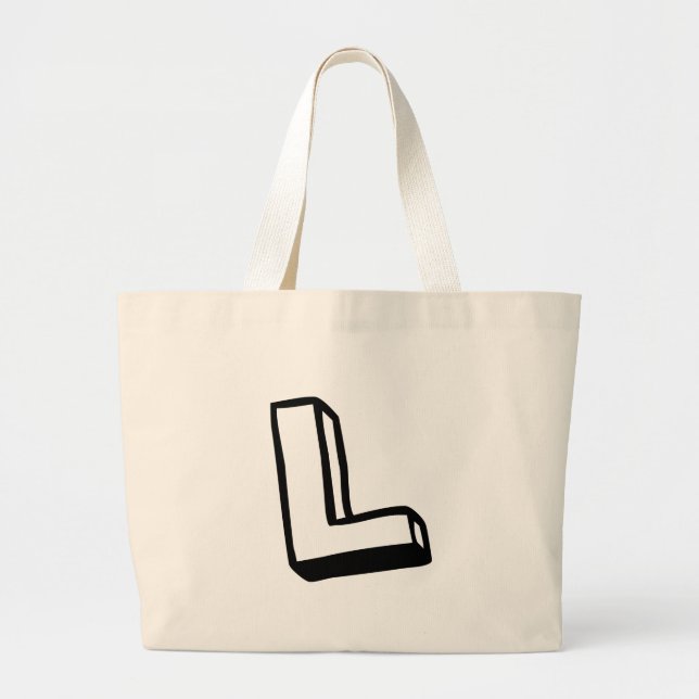 Letter L Large Tote Bag (Front)