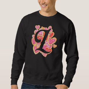 Letter L Love Heart Relationship Romantic Valentin Sweatshirt