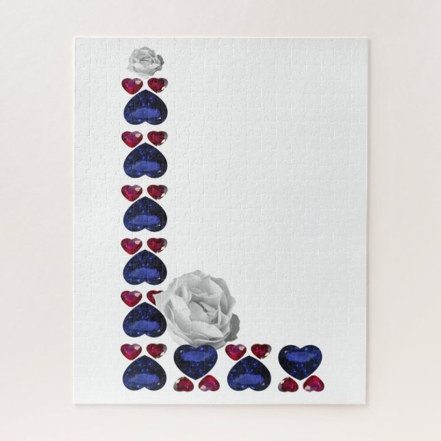 Letter L made with Gemstones Name Puzzle (Vertical)