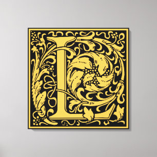 Letter L Mediaeval Monogram Art Nouveau Canvas Print