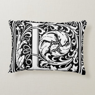 Letter L Mediaeval Monogram Art Nouveau Decorative Cushion