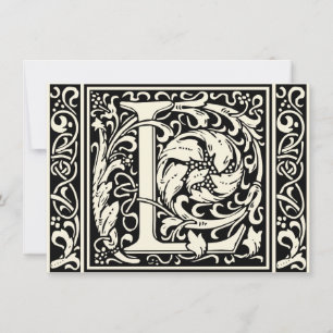 Letter L Mediaeval Monogram Art Nouveau Invitation