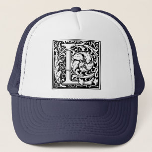 Letter L Mediaeval Monogram Art Nouveau Trucker Hat