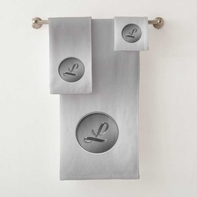 "Letter L" Monogram Bath Towel Set (Insitu)