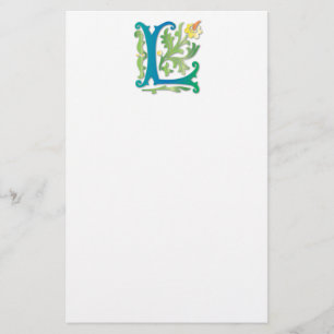 Letter L Monogram Fleur de lis Stationery