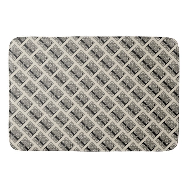 Letter L Vintage Celtic Knot Monogram Bath Mat (Front)