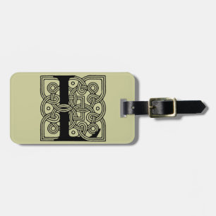 Letter L Vintage Celtic Knot Monogram Luggage Tag