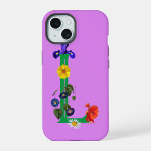 Letter L 'Wildflowers' iPhone 15 Case