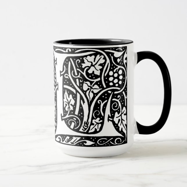 Letter 'L' William Morris Design - Mug (Right)