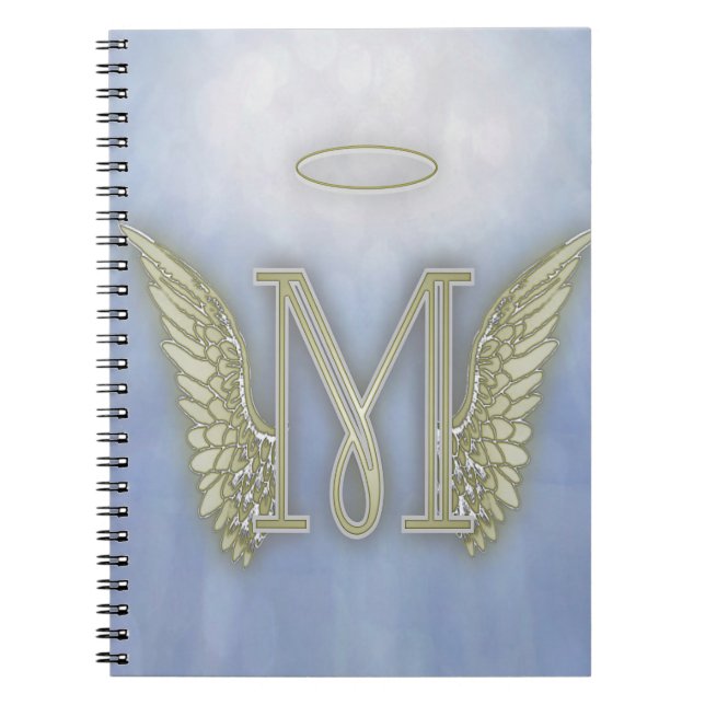 Letter M Angel Monogram Spiral Notebook (Front)