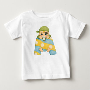 Letter M - Baby in colorful patchwork scarf T-Shirt