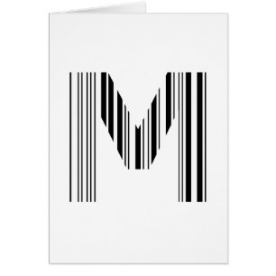 LETTER M BAR CODE First Initial Barcode Pattern