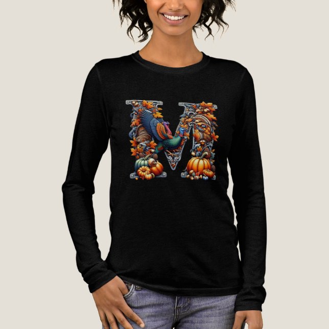 Letter m by Thanksgiving style  Tri-Blend Shirt (Front)