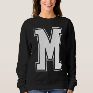 Letter M Capital Alphabet Initial Cheerleading Mon Sweatshirt