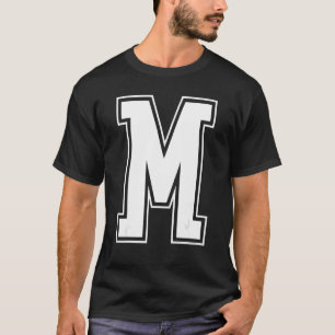 Letter M Capital Alphabet Initial Cheerleading Mon T-Shirt