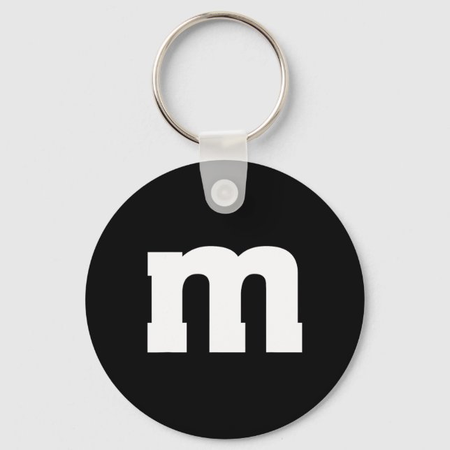 Letter M Capital Alphabet  Key Ring (Front)
