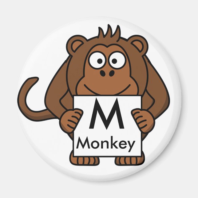 Letter M is for Monkey Children's Magnet (Front)