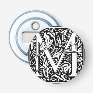 Letter M Mediaeval Monogram Art Nouveau Bottle Opener