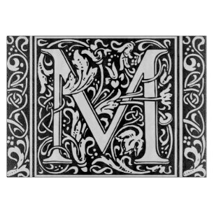 Letter M Mediaeval Monogram Art Nouveau Cutting Board