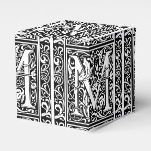 Letter M Mediaeval Monogram Art Nouveau Favour Box