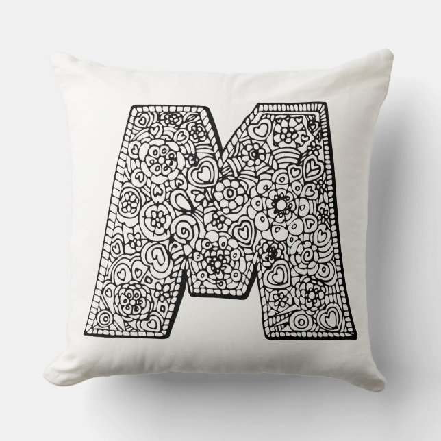 Letter M mono patterned pillow (Front)