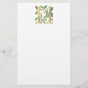 Letter M Monogram Fleur de lis Stationery