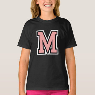 Letter M Monogram Initial College T-Shirt
