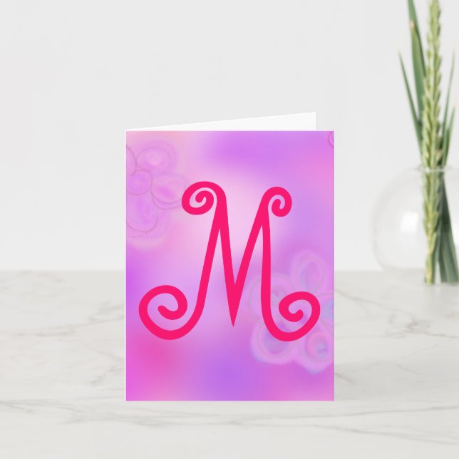 Letter M Monogram Notecard (Front)