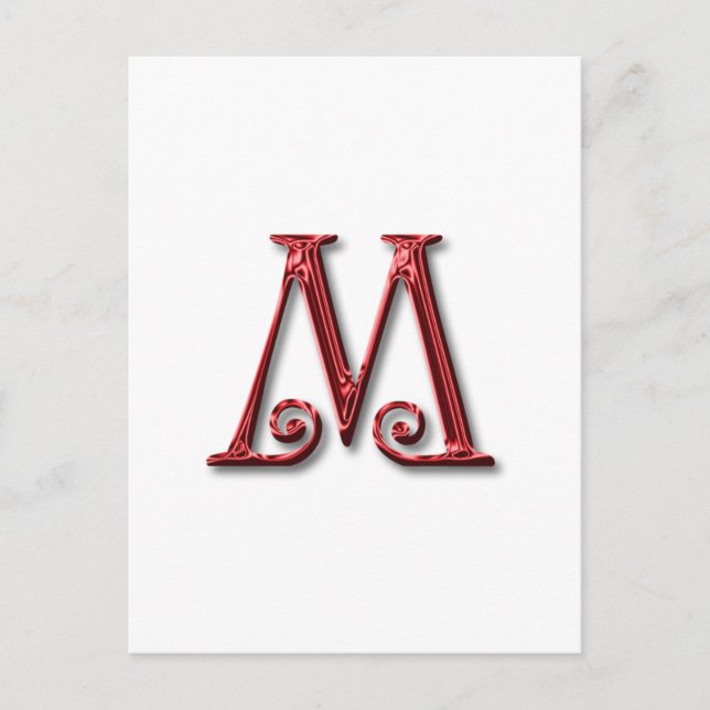 Letter M Monogram Postcard (Front)