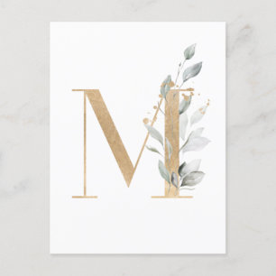 Letter M Monogram Postcard
