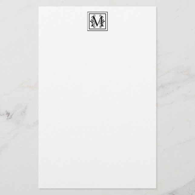 Letter M Monogram Stationery (Front)