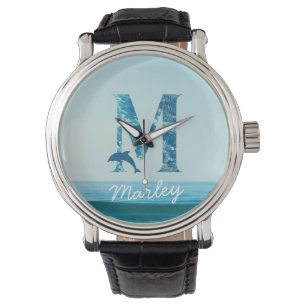 Letter M Ocean Pattern Watch