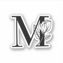 Letter M - Rose Sticker
