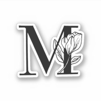 Letter M - Rose Sticker