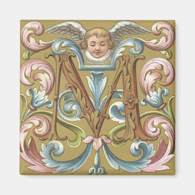 Letter M With Angel - Magnet (Front)