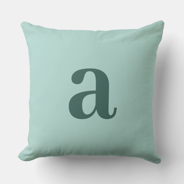 Letter Monogram Teal Blue Minimalist Cushion (Front)