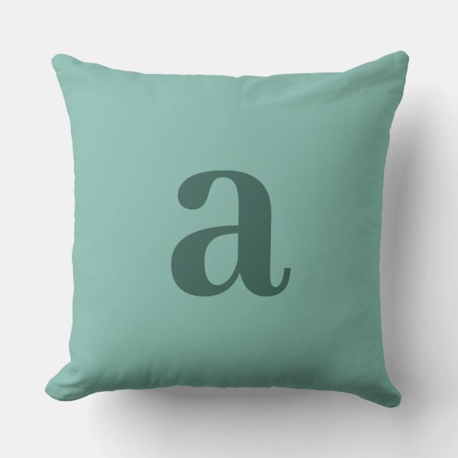 Letter Monogram Teal Blue Minimalist Cushion (Front)