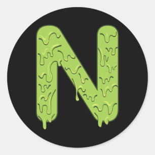 Letter N Alphabet Initials Halloween Costume Kids Classic Round Sticker