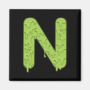 Letter N Alphabet Initials Halloween Costume Kids Magnet