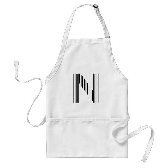 LETTER N BAR CODE First Initial Barcode Pattern Standard Apron (Front)
