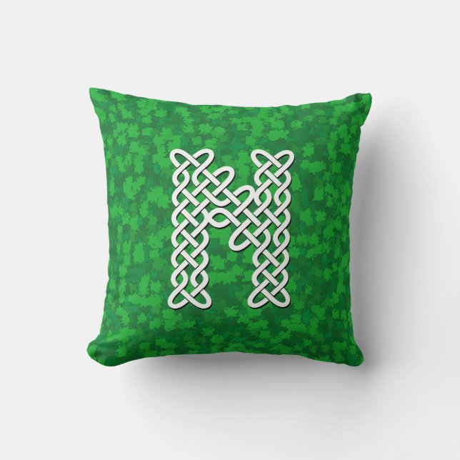 Letter N Celtic Knot Alphabet Cushion (Front)
