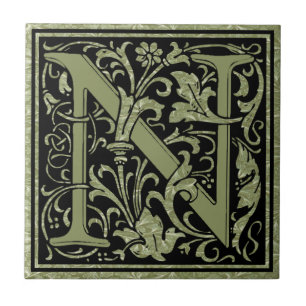 Letter N First Letter Monogram Tile
