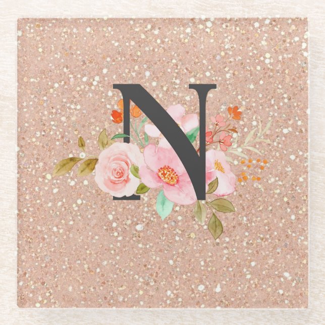 Letter N Glass Coaster (Front)